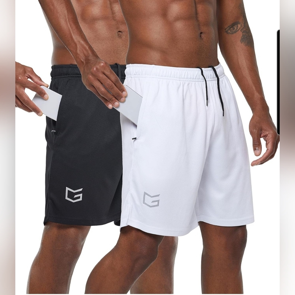G Gradual Men's 2 Pack 7" Workout Running Shorts Quick Dry Lightweight
